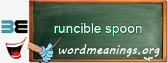 WordMeaning blackboard for runcible spoon